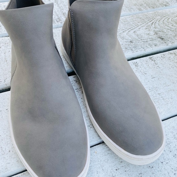 MENS GOOD FELLOW & CO SLIP ON ANKLE SUEDE LOOK GRAY SHOES 8.5 - Picture 1 of 7